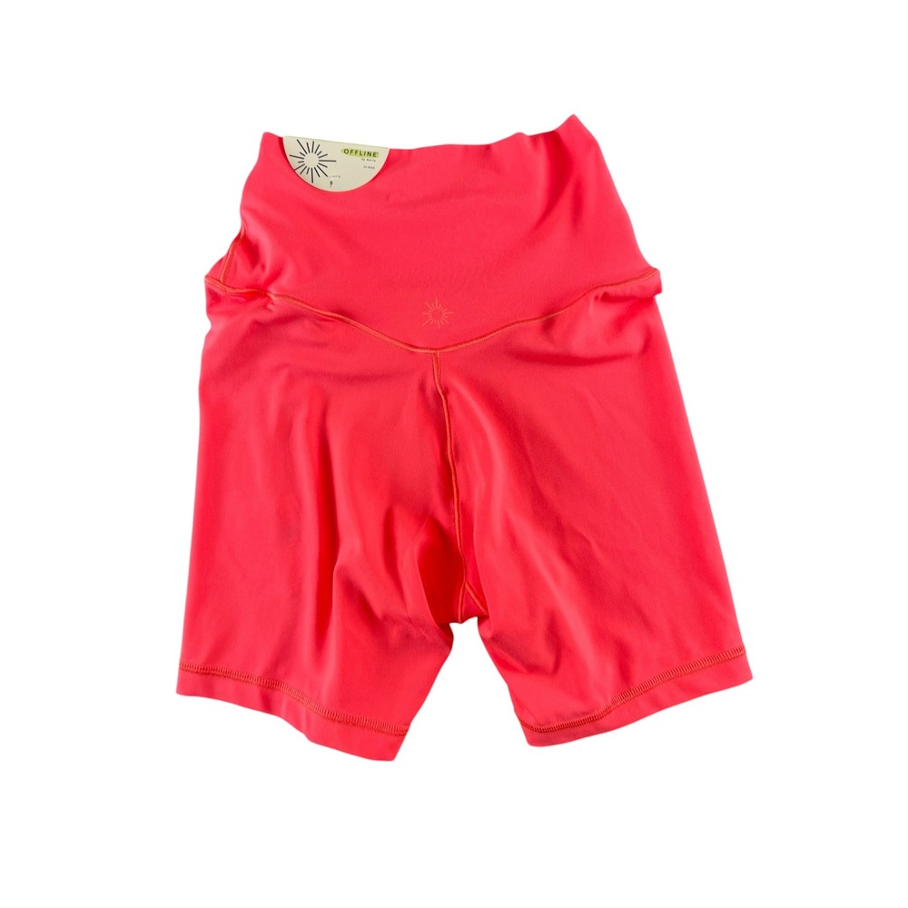 OFFLINE by Aerie Real Me Crossover 7 Inch Bike Shorts Neon Pink Small NWT - Picture 5 of 5